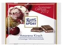 Шоколад Ritter Sport молочный с вишней Амарена